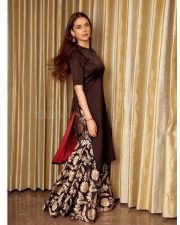 Beautiful Aditi Rao Hydari in a Black Silk Kurta and Sharara Pictures 06