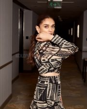 Beautiful Aditi Rao Hydari in an Abstract Print Ruffle Dress Pictures 02