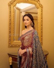 Beautiful Alia Bhatt in a Printed Saree at JOY Awards Photos 03