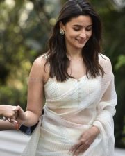 Beautiful Alia Bhatt in a Sheer White Saree Picture 01