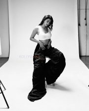 Beautiful Bollywood Actress Pooja Hegde in a White Ribbed Crop Top and Wrinkled Black Cargo Pants Photos 04 Beautiful Bollywood Actress Pooja Hegde in a White Ribbed Crop Top and Wrinkled Black Cargo Pants Photos 04