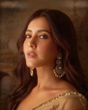 Beautiful Elegant Raashii Khanna in a Golden Saree with a Matching Embroidered Gold Blouse Photos 02