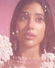 Beautiful Janhvi Kapoor in a Blush Pink Manish Malhotra Lehenga with a Sheer Blouse and Flowing Skirt Pictures 02