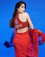 Beautiful Janhvi Kapoor in a Manish Malhotra Two Toned Cricket Themed Saree with a Sleeveless Blouse Pictures 07 Beautiful Janhvi Kapoor in a Manish Malhotra Two Toned Cricket Themed Saree with a Sleeveless Blouse Pictures 07