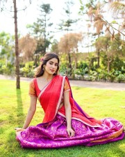 Beautiful Janhvi Kapoor in a Traditional South Indian Saree Photos 05