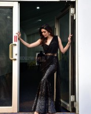 Beautiful Karishma Tanna in a Black Georgette Embellished Saree Photos 04