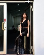 Beautiful Karishma Tanna in a Black Georgette Embellished Saree Photos 05