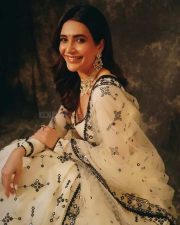 Beautiful Karishma Tanna in a Black and White Embroidered Lehenga Photos 01