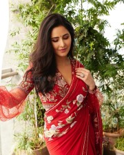 Beautiful Katrina Kaif in a Red Floral Saree Pictures 01