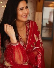 Beautiful Katrina Kaif in a Red Floral Saree Pictures 02