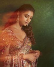 Beautiful Keerthy Suresh in a Multicolored Phulkari Inspired Saree Photos 01 Beautiful Keerthy Suresh in a Multicolored Phulkari Inspired Saree Photos 01