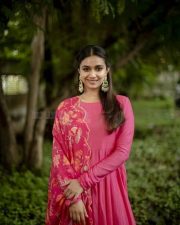Beautiful Keerthy Suresh in a Red Salwar Photos 01