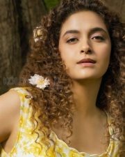 Beautiful Keerthy Suresh in a Yellow Floral Midi Dress Pictures 01