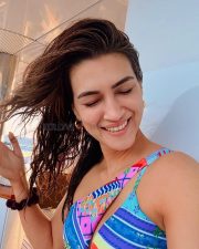 Beautiful Kriti Sanon in a Colourful Cut Out Swimsuit Photos 02