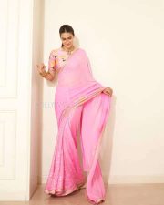 Beautiful Kriti Sanon in a Pink Saree with Floral Blouse Photos 02 Beautiful Kriti Sanon in a Pink Saree with Floral Blouse Photos 02