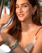 Beautiful Kriti Sanon in a Sleeveless Grey Top Pictures 03