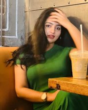 Beautiful MaIavika Menon in a Green Top Photos 04