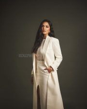 Beautiful Malavika Mohanan in an Off White Bralette with a See Through Top and Trench Coat with White Pants Photos 01 Beautiful Malavika Mohanan in an Off White Bralette with a See Through Top and Trench Coat with White Pants Photos 01
