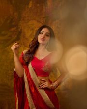 Beautiful Malayalam Actress Malavika Menon in a Traditional Red Outfit Photos 01 Beautiful Malayalam Actress Malavika Menon in a Traditional Red Outfit Photos 01