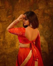 Beautiful Malayalam Actress Malavika Menon in a Traditional Red Outfit Photos 04