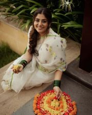 Beautiful Manjima Mohan Onam Saree Photos 01