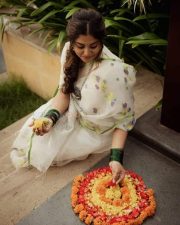 Beautiful Manjima Mohan Onam Saree Photos 02