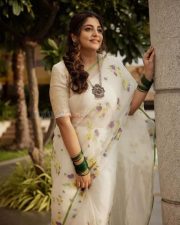 Beautiful Manjima Mohan Onam Saree Photos 08