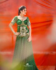 Beautiful Nidhhi Agerwal in a Printed Embroidered Velvet Peplum Sharara Set Photos 02