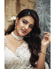 Beautiful Nidhhi Agerwal in a White Transparent Saree Photos 03