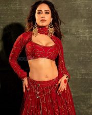 Beautiful Nushrratt Bharuccha in a Golden Embroidered Red Lehenga Pictures 03