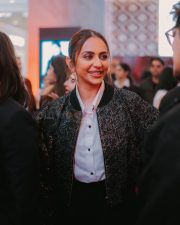 Beautiful Rakul Preet Singh in a Sequin Coat with Blue Shirt and Black Shorts Picture 01