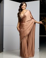 Beautiful Rashmika Mandanna in a Nude Peach Saree with an Embroidered Blouse Pictures 02 Beautiful Rashmika Mandanna in a Nude Peach Saree with an Embroidered Blouse Pictures 02