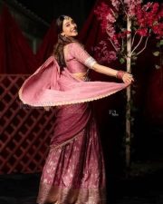 Beautiful Regina Cassandra in a Traditional Pink Lehenga Photos 03