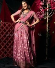 Beautiful Regina Cassandra in a Traditional Pink Lehenga Photos 07