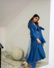 Beautiful Samantha Prabhu in a Blue Anarkali Set Photos 02
