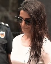 Beautiful Samantha Ruth Prabhu Wet Hair Look in a White Full Sleeve Top and Black Pants Photos 02