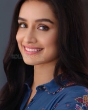 Beautiful Shraddha Kapoor in a Floral Blue Top Pictures 01