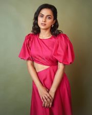 Beautiful Shraddha Srinath in a Pink Cutout Dress Photos 02