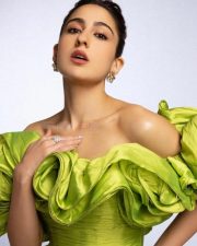 Bewitching Beauty Sara Ali Khan in a Lime Green Full Length Gown Photos 01
