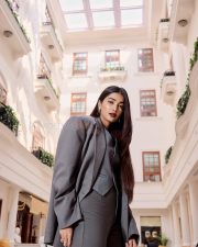 Bold Beautiful and Bossy Pooja Hedge in a Sleek Grey Suit Photos 01 Bold Beautiful and Bossy Pooja Hedge in a Sleek Grey Suit Photos 01
