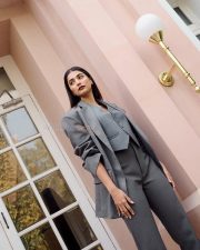 Bold Beautiful and Bossy Pooja Hedge in a Sleek Grey Suit Photos 06