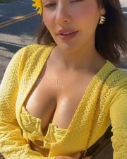 Bold Neha Sharma Deep Breasts Cleavage in a Yellow Outfit Pictures 01