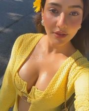 Bold Neha Sharma Deep Breasts Cleavage in a Yellow Outfit Pictures 04