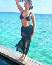 Bold Tara Sutaria in a Black Bikini Top with a Sheer Skirt Photos 01