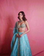 Bollywood Actress Ananya Panday in a Golden and Light Turquoise Lehenga with a Bralette Blouse Photos 01 Bollywood Actress Ananya Panday in a Golden and Light Turquoise Lehenga with a Bralette Blouse Photos 01