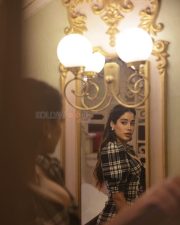 Bollywood Actress Janhvi Kapoor in a Checkered Mini Lace Up Dress Photos 04 Bollywood Actress Janhvi Kapoor in a Checkered Mini Lace Up Dress Photos 04