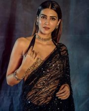 Bollywood Actress Kriti Sanon in a Embrodery Work Designer Saree Photos 02