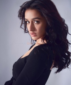 Bollywood Actress Shraddha Kapoor Sexy in Black Dress Photoshoot Stills 01
