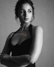 Bollywood Actress in a Black Vintage Herv L ger Halter Neck Gown Photos 04