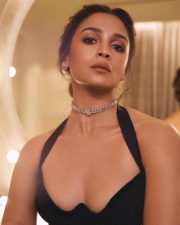 Bollywood Actress in a Black Vintage Herv L ger Halter Neck Gown Photos 06